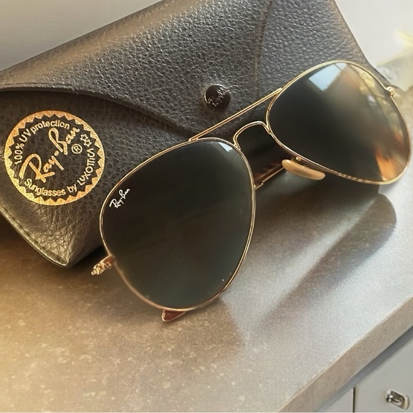 Ray-Ban for Brooks Brothers Capsule Collection 2011 Gold Aviator Sunglasses - Picture 1 of 13